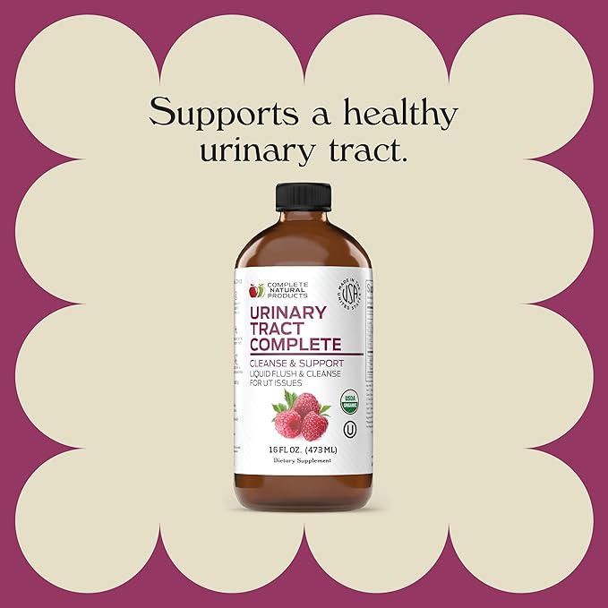 Complete Natural Urinary Tract Complete 8oz - Liquid Supplement for Urinary Tract Health with Organic Cranberry, D-Mannose, Beet Root, Fennel Seed, and Turmeric