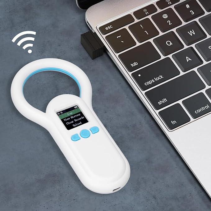 Pet Microchip Scanner, 500 Records Storage, 134.2Khz Reader, 1.44 Inch TFT Screen, ISO 11784/11785 FDX B Compatible, for Animal Dog Identification