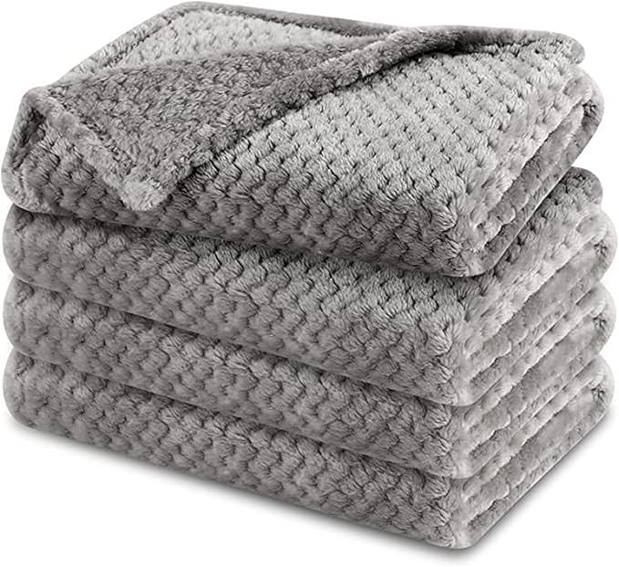 Pet Blanket Warm Soft Dog Blankets Washable Cat Throw Blankets Sofa Bed Couch Furniture Protector Cover for Small Medium Large Dogs Cats, Grey, 24" x 31"