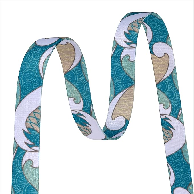 Dog Collar with Bohemia Floral Tribal Geometric Patterns - Soft Ethnic Style Collar Adjustable for Small Medium Large Dogs(Sea Wave,M)