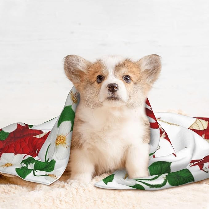 Pet Blanket for Travel and Home, Floral Chinese Japanese Dragon Flower, Reversible Plush Dot Design with Soft Grip Texture on One Side Perfect for Car Seats Moving Vehicles