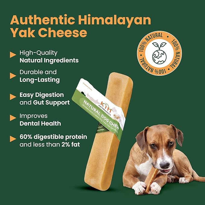 Authentic Himalayan Yak Cheese for Dogs - XXLarge (Pack of 1) - Sourced from Pristine Himalayan Foothill, Rawhide-Free, NO preservatives