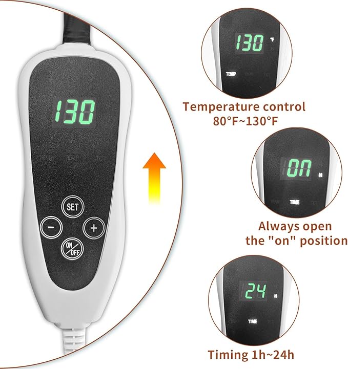 Cat Heating Pad 18x18 in with Smart Thermostat Switch and Power Line Protection Tube,Obtained MET and UL Dual Certification,Waterproof Pet Heating Pad for Cats-Rose