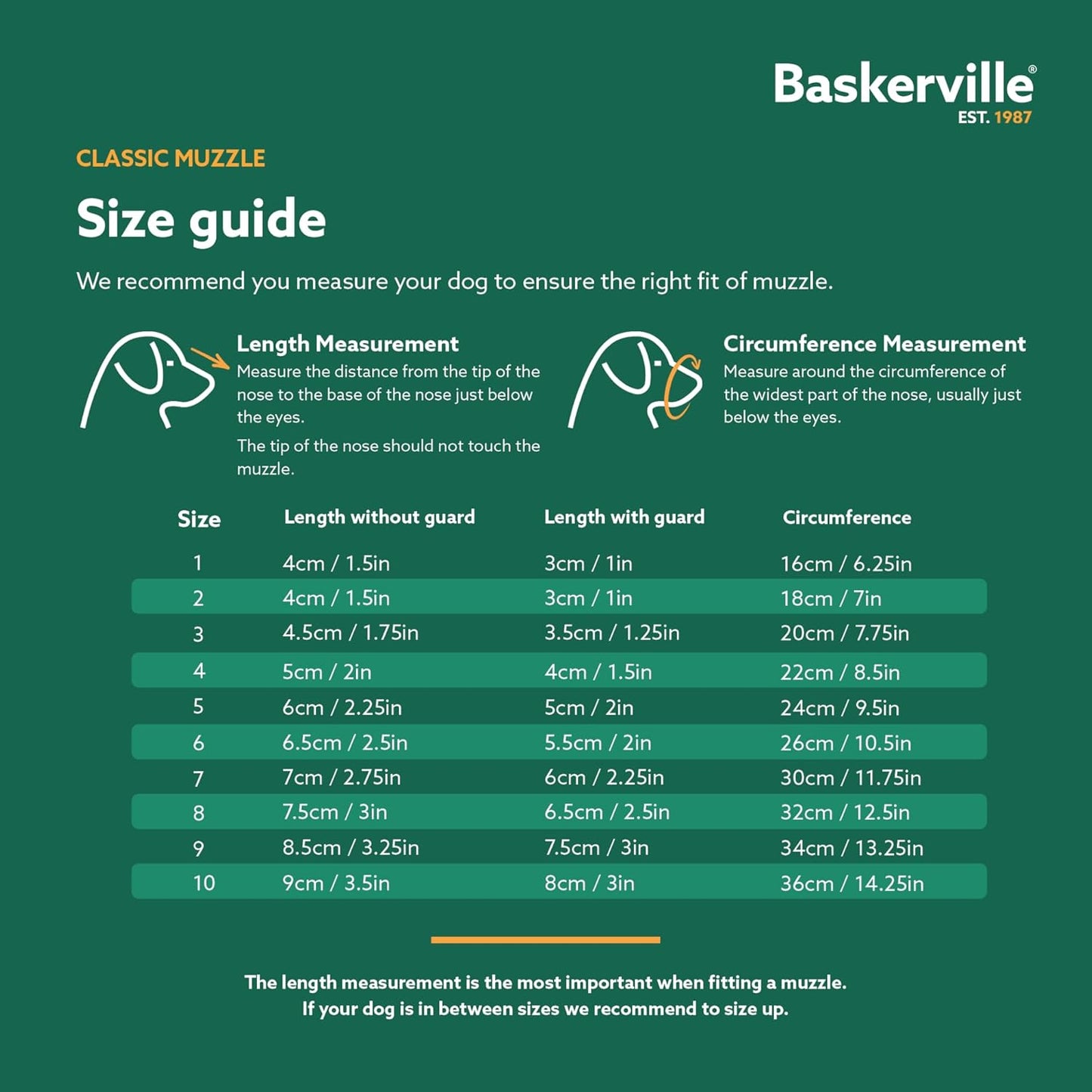 Baskerville Classic Basket Muzzle - Prevents Biting and Food Waste Scavenging, Ideal for Longer Nosed Dogs, Size 3, Length without mesh: 4.5 cm, length with mesh: 3.5 cm, circumference: 20 cm
