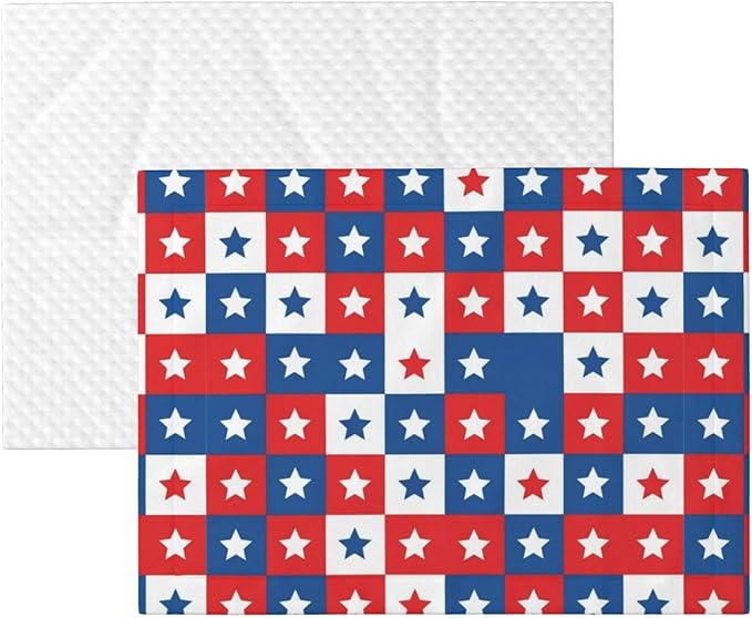 Reversible Dog Blanket for Beds Couches, American Flag Plaid Pattern, Double Sided Cat Blanket with Textured Dot Feel and Smooth Feel for Seasonal Comfort All Year