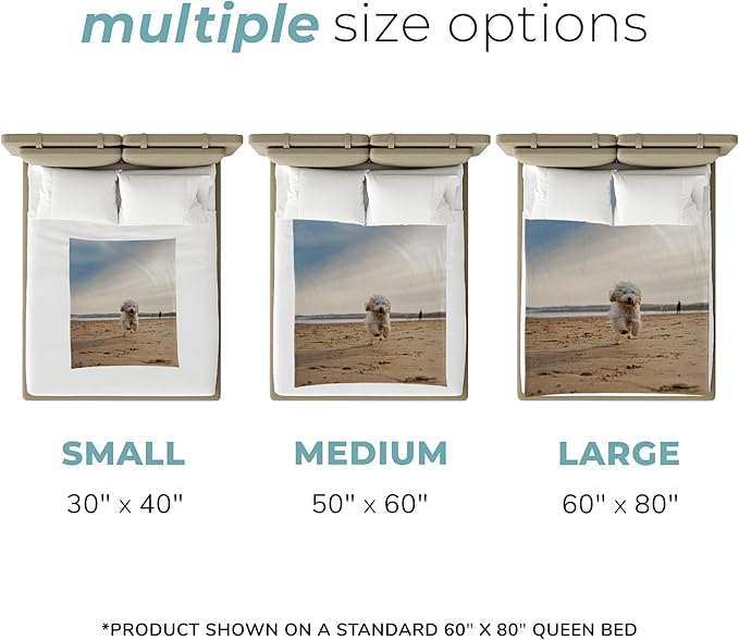 Prints Next Day – Custom 60" x 80" Plush Pet Lightweight Blanket with Photo Upload - Gift for Dog or Cat Owners - Personalized Couch Throw - Printed in America