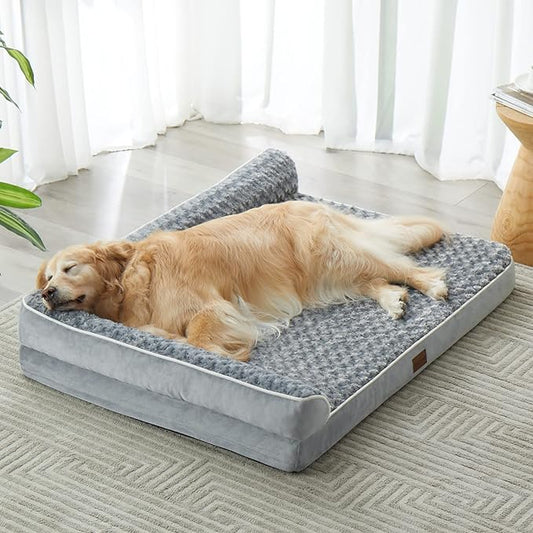 BFPETHOME Orthopedic Dog Bed for Large Dogs-Big Waterproof Sofa Dog Bed with Removable Washable Cover, Washable Pet Bed with Waterproof Lining and Nonskid Bottom,Pet Bed for Large Dogs