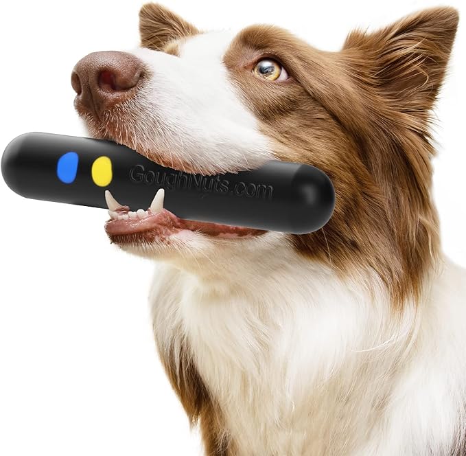 Goughnuts Toys for Aggressive Chewers | Heavy Duty Virtually Indestructible Dog Toy Stick for Medium Breeds Such as Pit Bulls | Black