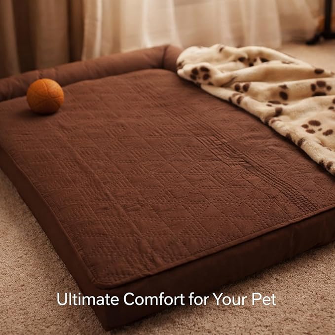 Waterproof Dog Bed Cover, Slip, Washable Pet Blanket Sofa Furniture Protector, Brown 52x82in - Double Sided Waterproof, Secure Non Slip Bottom, Ideal for Dogs and Cats (30x70in/ 76.2x177.8cm)