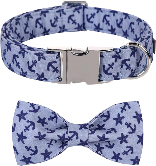 Lionet Paws Dog Collar with Bowtie, Summer Bowtie Collar for Dog,Adjustable Comfortable Dog Collar Gift for Puppy Small Medium Large Dog