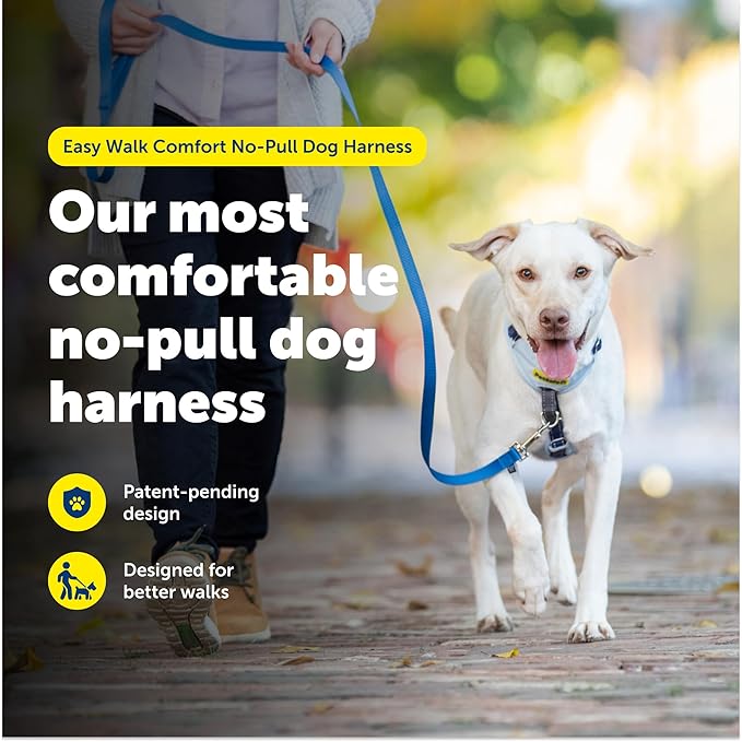 PetSafe Easy Walk Comfort No-Pull Dog Harness - Better Walk Training Harness - Full Body Padded Design - Durable Fabric - 5 Point Adjustable Fit - Everyday Leash Training - Black - Small/Medium