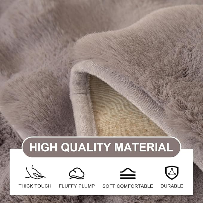 Couch Covers For Dogs,Funny Fuzzy Pet Couch Cover,Plush Solid Colour Non-Slip Couch Cover,Big Dog Bed Blanket, Washable Soft Plush Throw Protector For Bed Couch Car Sofa (27.56x35.43in, Dark Grey)