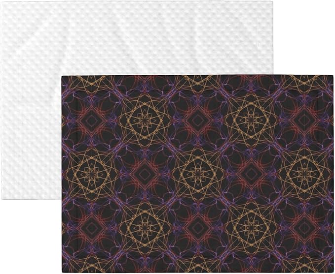 Double Sided Pet Bed Blanket for Added Cushion Warmth, Magic Smoking Sacred Geometric, Reversible Cover with Textured Dot Surface for Existing Beds Standalone Mat