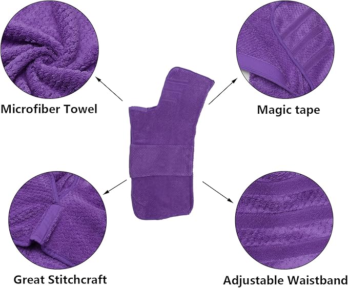 Geyecete Pineapple Grid Fast Drying Super Absorbent Dog Cat Bath Robe Towel - Purple, XXL