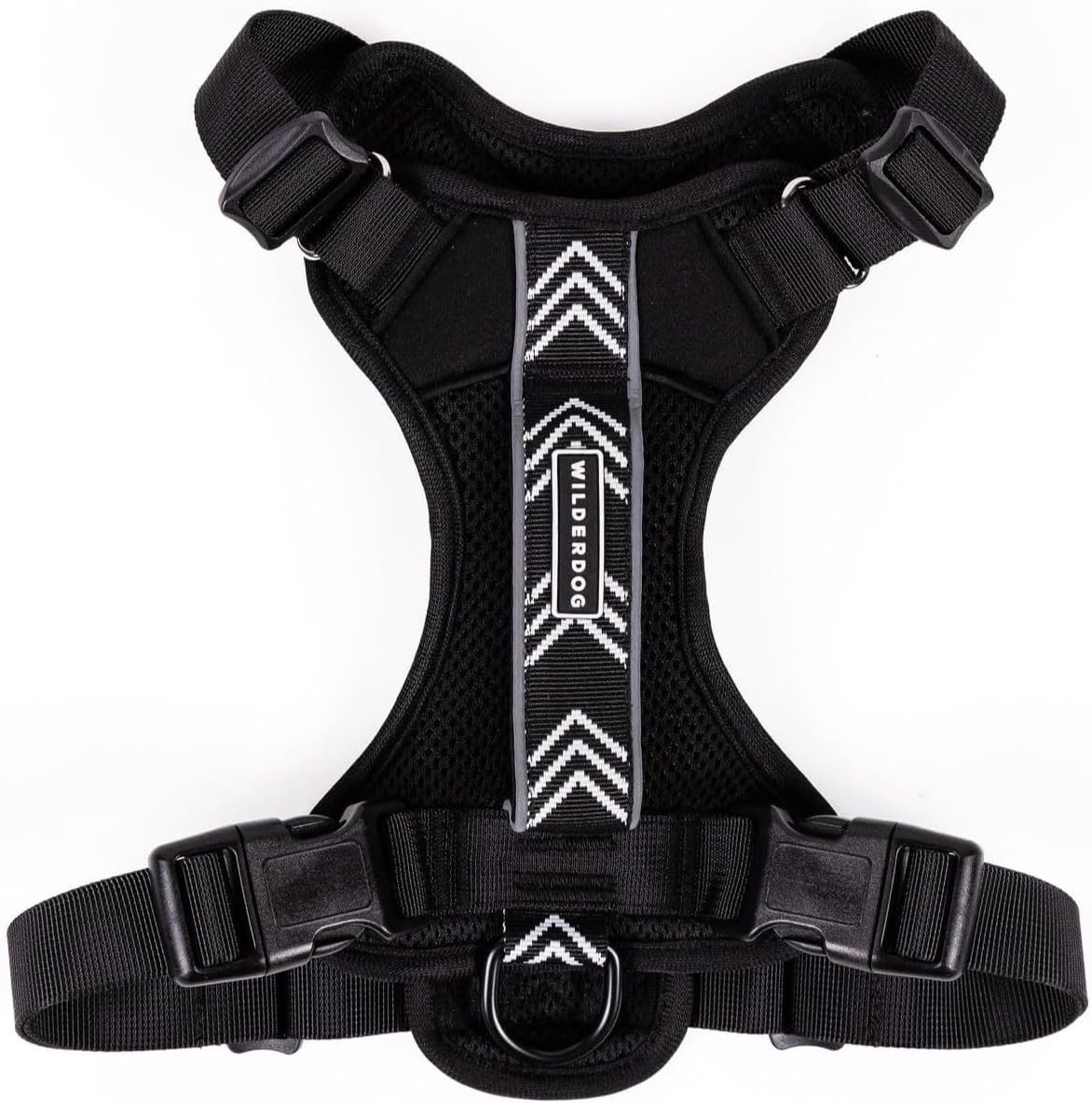 Wilderdog Lightweight Dog Harness with Reflective Straps - Medium - Black