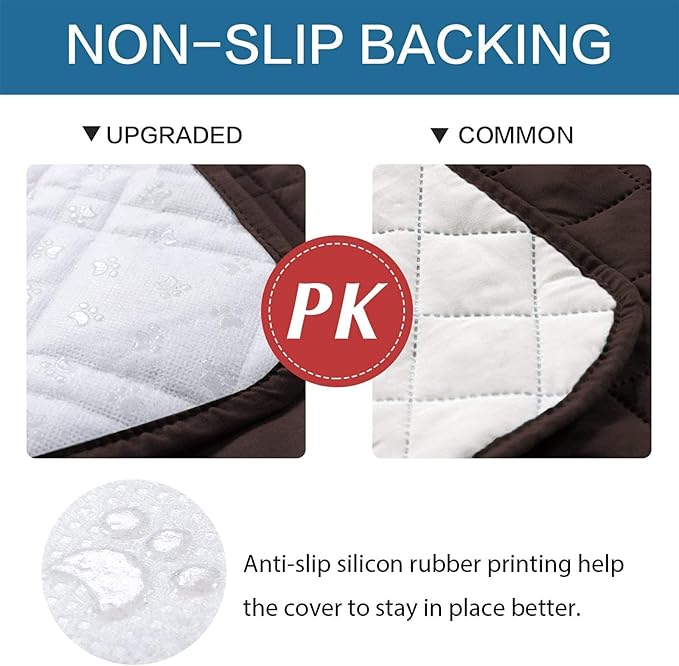 Waterproof Dog Bed Covers for Couch Protection, Water-Resistant Soft Dog Pet Blanket Anti-Slip Dog Blanket for Bed, for Furniture Bed Couch Sofa (Brown,96x82inch)