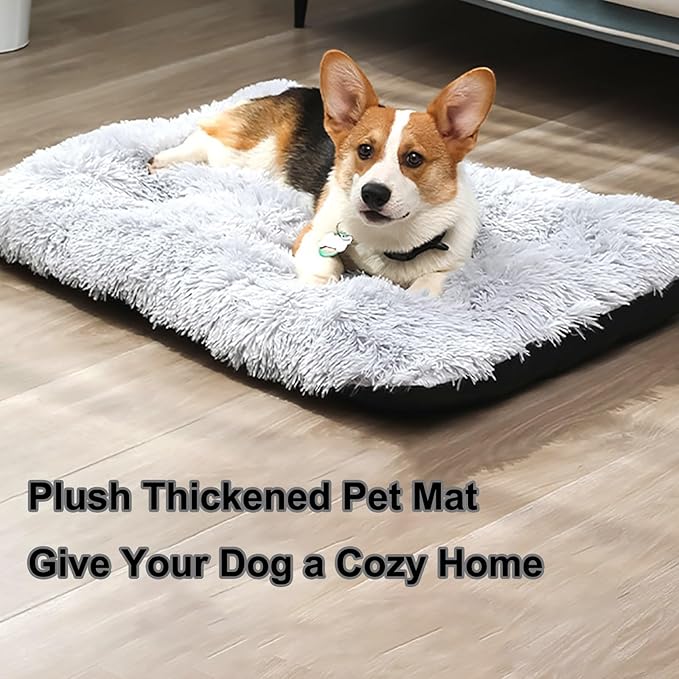 Dog Crate Mat, Dog Bed for Large Dogs, Comfy Fluffy Kennel Pad Anti-Slip for Dog beds & Furniture, Quilted Dog Bed for Pets for Medium/Small Dogs Cats (Color : Brown 2, Size : 20x14.9)