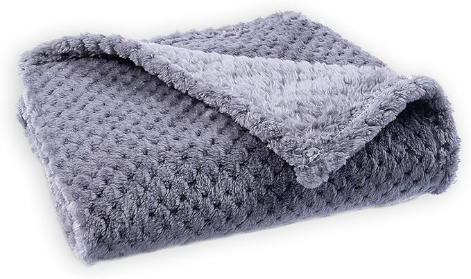 Pet Blanket Warm Soft Dog Blankets Washable Cat Throw Blankets Sofa Bed Couch Furniture Protector Cover for Small Medium Large Dogs Cats, Purple, 39" x 63"