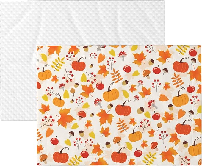 Fall Blanket for Dog Cat - Pumpkin Mushroom Throw Blanket 23x16 Halloween Autumn Pet Blanket for Couch Sofa Bed
