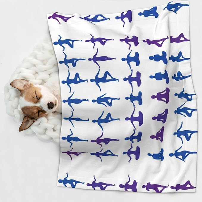 Two Sided Plush Pet Blanket for Crates Carriers Home Use, Gymnastics Game, Reversible Throw with Cozy Dot Fabric and Silky Reverse for Small Large Pets
