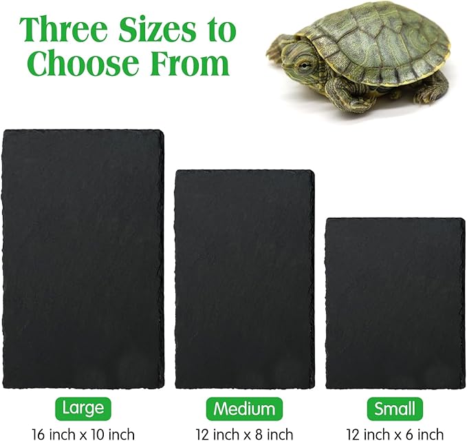 Tfwadmx 2Pcs Reptile Basking Platform Large Tortoise Feeding Bathing Area Turtle Original Rock Plate Grinding Nails Resting Terrace Habitat Decor for Amphibian Reptile Bearded Dragon Chameleon Snake