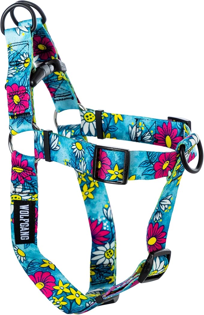 Wolfgang Heavy Duty Adjustable Dog Harness, Pull-Tested for Walking & Training, LazyDaisy Print, Large