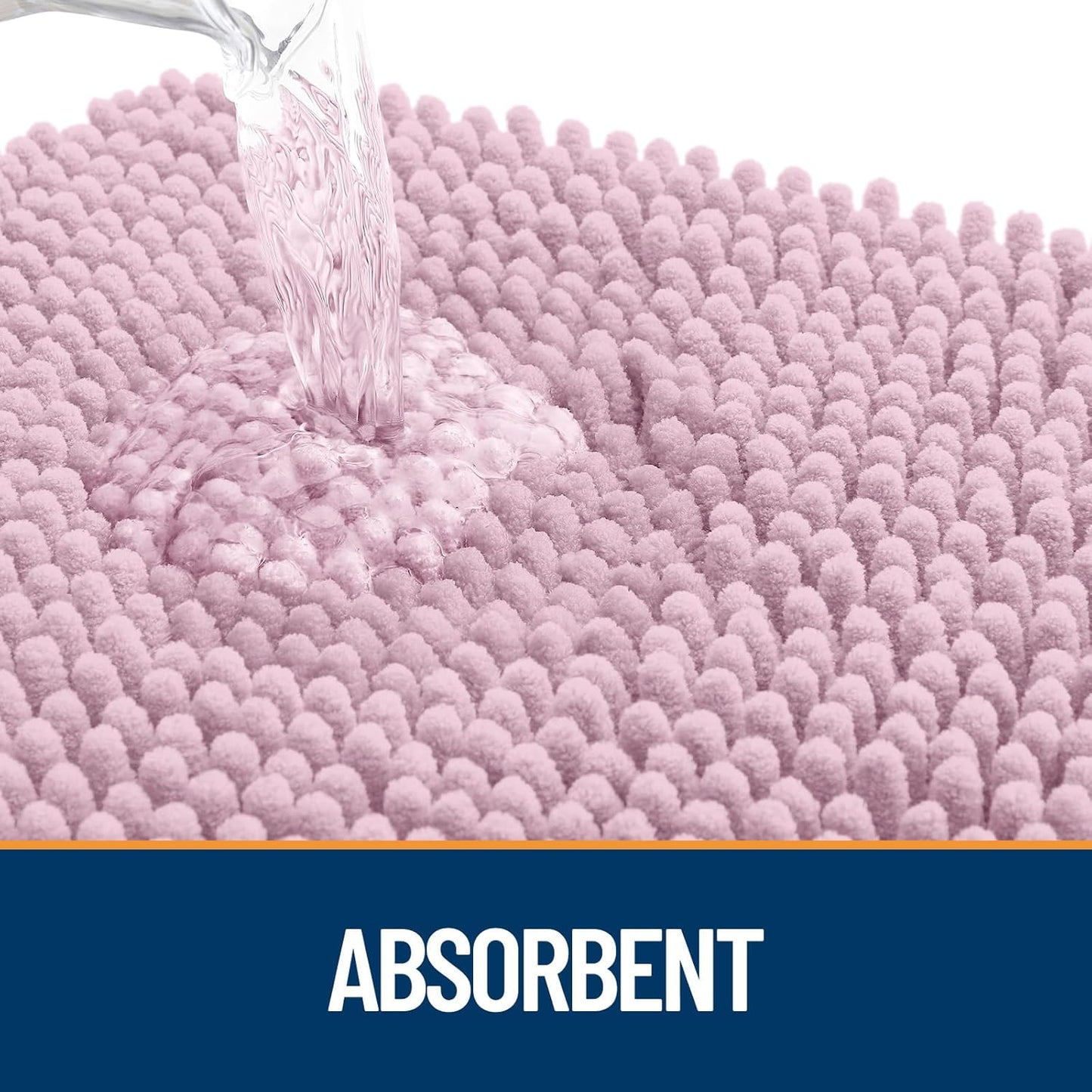 OLANLY Dog Door Mat for Muddy Paws 59x20, Absorbs Moisture and Dirt, Absorbent Non-Slip Washable Doormat, Quick Dry Chenille Mud Mat for Dogs, Entry Indoor Entryway Carpet for Inside Floor, Dusty Rose
