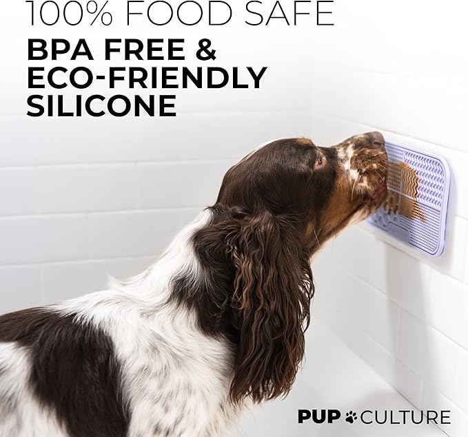 Pup Culture Dog Lick Mat for Dogs, Feeding Pad for Anxious Pets Plus 4 Different Puzzles for Mental Stimulation for Dogs - Supports Mental, Dental, and Digestive Health, Bite Resistant and Heavy Duty