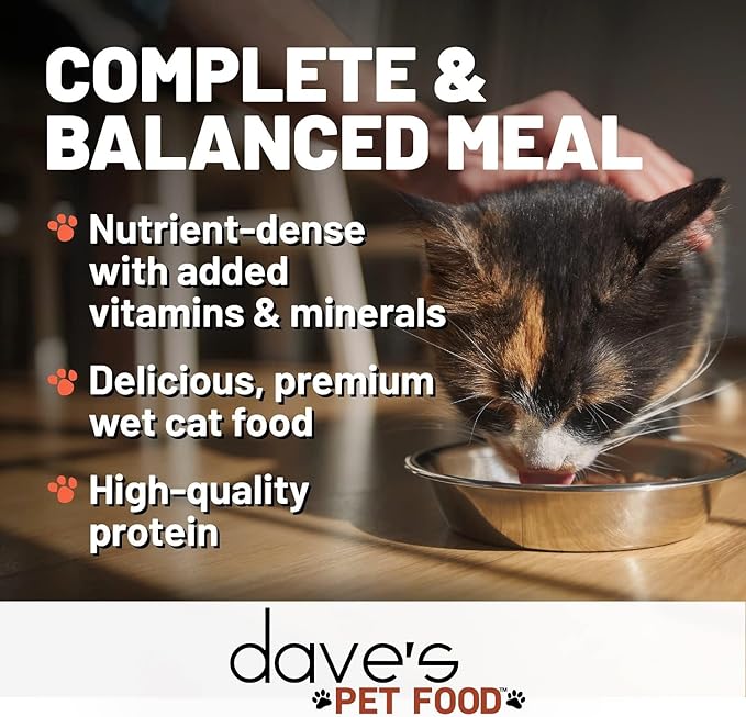 Dave's Pet Food Grain Free Wet Cat Food (Tuna & Salmon in Aspic), Naturally Healthy Canned, Added Vitamins & Minerals, Wheat & Gluten-Free, 3 oz (24 Pack)