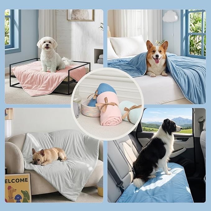 Soulbond Cooling Blanket for Large Dogs - Q-MAX>0.45, Washable Cool Pet Cats Throw Blanket for Hot Weather, Self-Cooling Soft Dog Mat for Bed Crates Couch Sofa Cars(40"x50", Dark Gray)