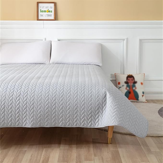 GIBZ Waterproof Dog Bed Cover Anti Slip Pet Furniture Protector Washable Blanket Large Soft Quilted Mat, Grey, 220x210cm