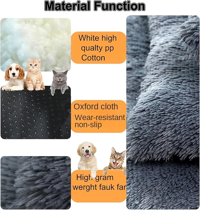 Dog Crate Mat, Dog Bed for Large Dogs, Comfy Fluffy Kennel Pad Anti-Slip for Dog beds & Furniture, Quilted Dog Bed for Pets for Medium/Small Dogs Cats (Color : Black, Size : 43x29)