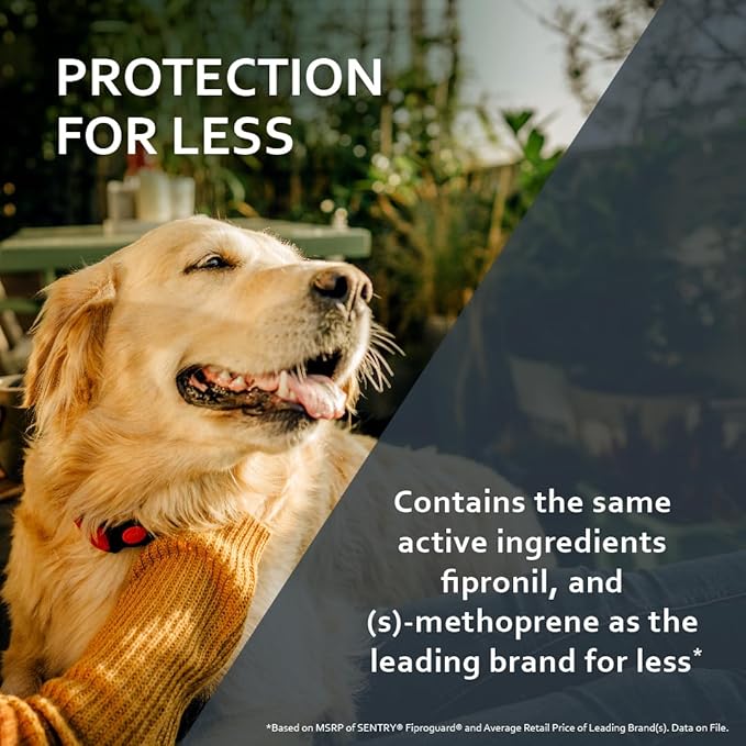 Sentry Fiproguard Plus for Dogs, Flea and Tick Prevention for Dogs (89-132 Pounds), Includes 6 Month Supply of Topical Flea Treatments