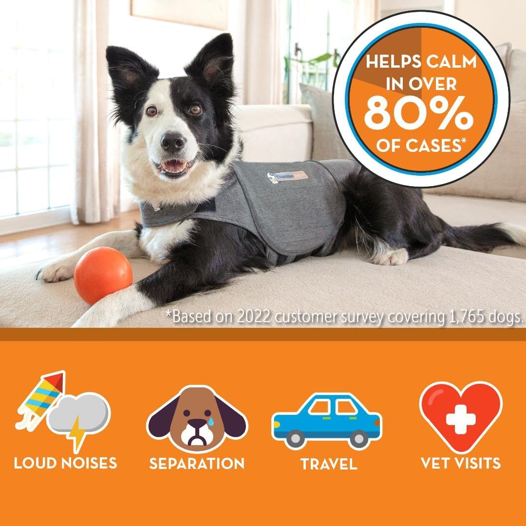 ThunderShirt for Dogs, XX Small, Heather Gray Classic - Dog Anxiety Relief Calming Vest
