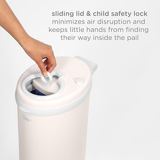 Ubbi Steel Diaper Pail, Odor Locking, No Special Bag Required, Award-Winning, Registry Must-Have, Ivory