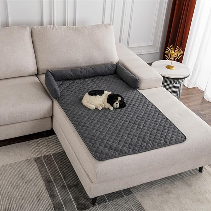 Dog Bed Cover & Couch Protector - Anti-Slip & Waterproof Pet Pad, Cozy Nest for Dogs, Ideal for Sofa, Bed & Car Seat Cushion - Furniture Protector Dark Gray XL