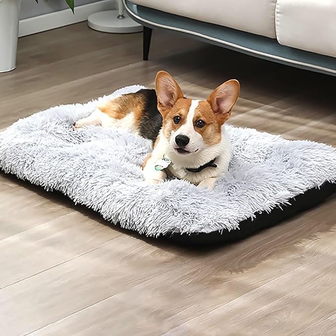 Dog Crate Mat, Dog Bed for Large Dogs, Comfy Fluffy Kennel Pad Anti-Slip for Dog beds & Furniture, Quilted Dog Bed for Pets for Medium/Small Dogs Cats (Color : Red, Size : 30x21)