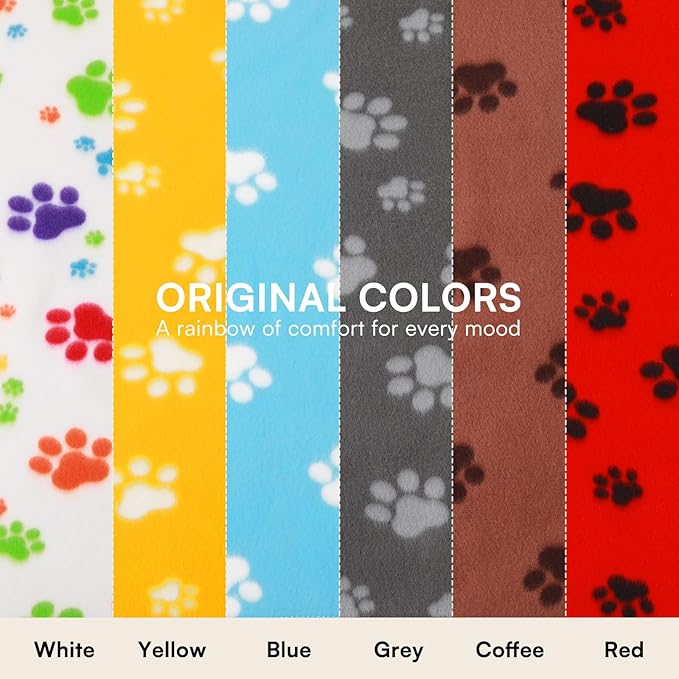 LINENLUX Cute Dog Blanket for Small Medium Dogs 6-Pack Soft Stretchy Fleece Blankets for Pet Cat Puppy Warm Wrinkle-Resistant Throw for Couch Bed Outdoor Yellow 45x31 inch (Pack of 6)