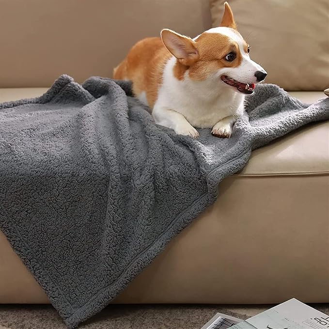 Pet Blankets for Couch Sofa Bed Dog Blankets Reversible Cat Blanket Soft Furniture Protector Cover for Small Medium Large Dogs Cats, Orange, 30 x 20 inches