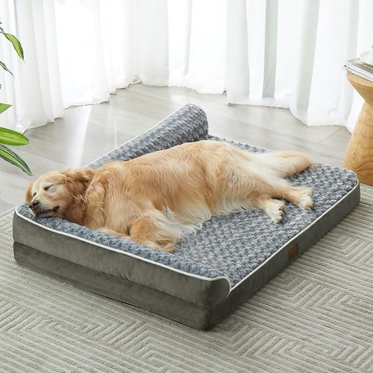 BFPETHOME Orthopedic Dog Beds for Large Dogs-Waterproof Sofa Dog Bed with Removable Washable Cover, Big Pet Bed with Waterproof Lining and Nonskid Bottom,Pet Bed for Large Dogs
