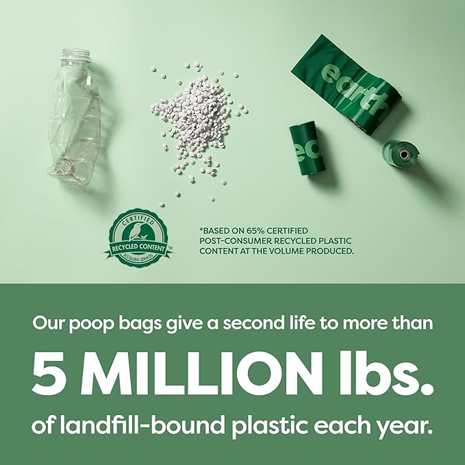 Earth Rated Poop Bags for Dogs Guaranteed Leak Proof and Extra Thick Waste Bag Refill Rolls, Lavender Scented, 120 Count