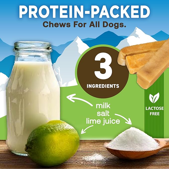 EcoKind Pet Treats Gold Himalayan Yak Cheese Dog Chew, Yak Dog Treats for Active Chewers, 100% Natural & Healthy Chew Sticks for Small & Large Dogs, Small Yak Cheese Sticks (8 Chews)