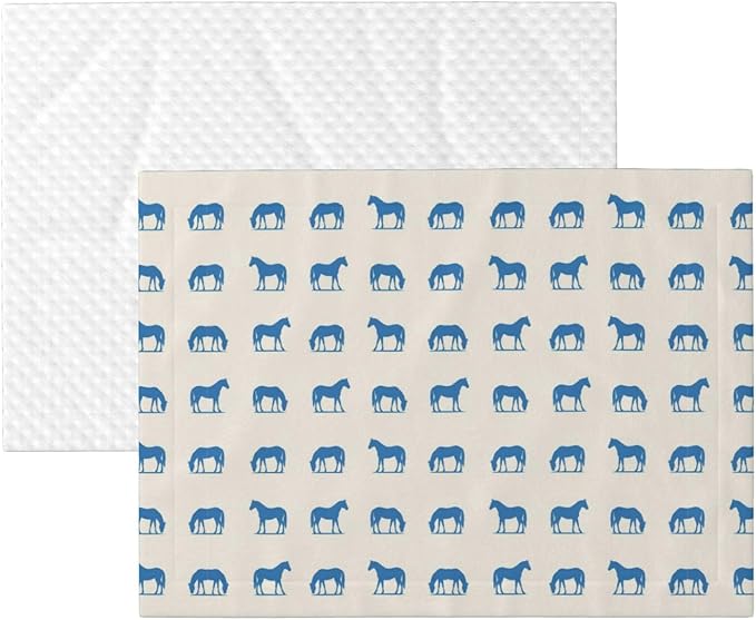 Double Sided Pet Mat for Dog Bed Topper Cat Blanket Furniture Protector, Abstract Horse, Reversible Plush with Tactile Dot Pattern for Style Change