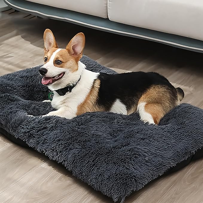 Dog Crate Mat, Dog Bed for Large Dogs, Comfy Fluffy Kennel Pad Anti-Slip for Dog beds & Furniture, Quilted Dog Bed for Pets for Medium/Small Dogs Cats (Color : Green, Size : 30x21)