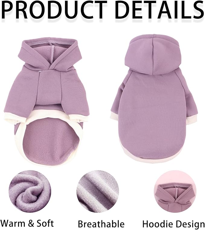 Custom Dog Hoodie, Personalized Sweatshirt with Photo Text Name Logo, Customized Hooded Sweater for Small Medium Large Dogs & Cats (Purple, Medium)