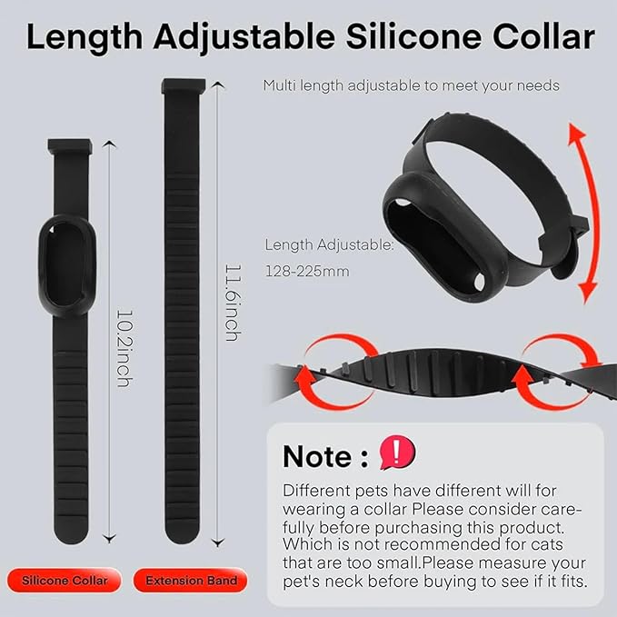 1080P Pet Camera Collar with 90° Wide Angle Lens, Mini Dog Cat Collar Camera with IPS Screen - Continuous Recording & Comfortable Silicone Fit for Outdoor Activity (Black)