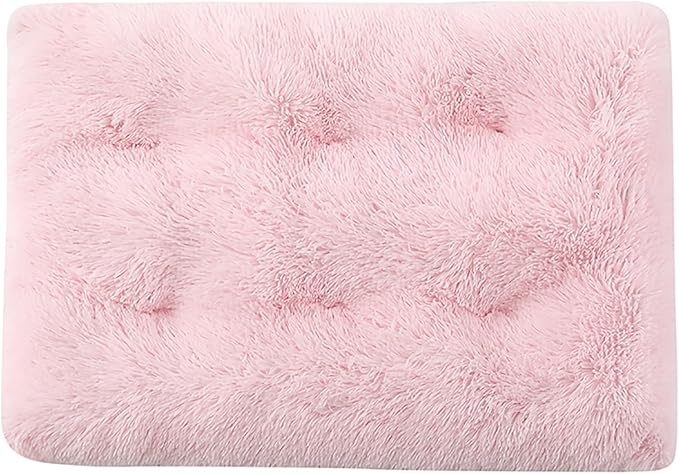 Dog Crate Mat, Dog Bed for Large Dogs, Comfy Fluffy Kennel Pad Anti-Slip for Dog beds & Furniture, Quilted Dog Bed for Pets for Medium/Small Dogs Cats (Color : Pink, Size : 25x18)