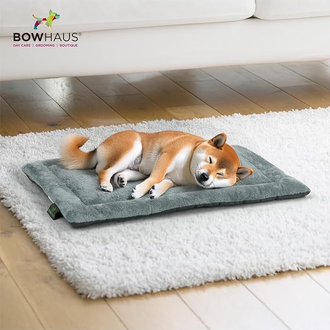 33.5" x 20” Machine-Washable Fluffy Dog Bed for 36" Kennel, Soft Crate Mat with Non-Slip Bottom, Cozy Pet Pad for Sleeping, Medium Dog Kennel Flat Bed