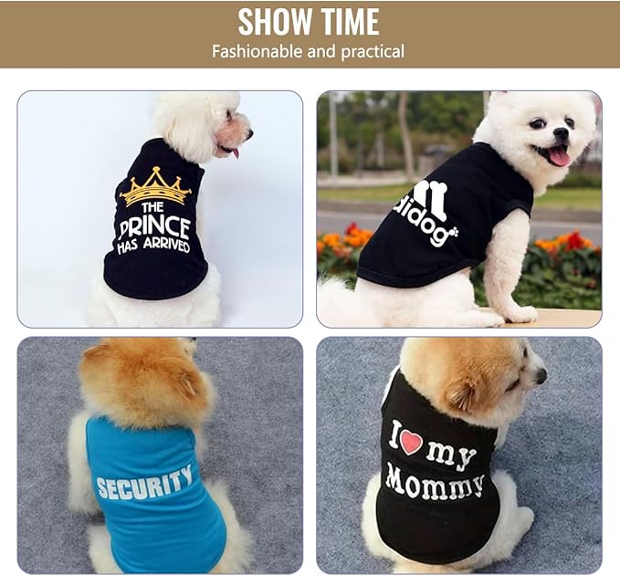 Custom Dog Clothes Shirts for Small Large Dogs Breathable Pet Shirt Customized Image Text Sleeveless Tank Tops for Puppy Cats Customize Pets Apparel Gifts, Black, XL