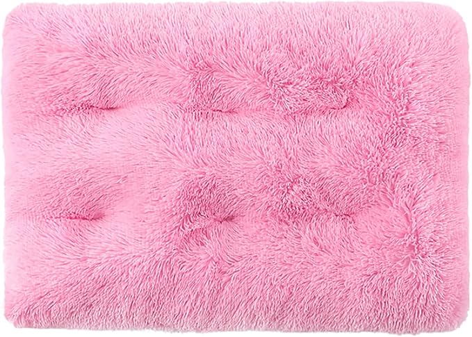 Dog Crate Mat, Dog Bed for Large Dogs, Comfy Fluffy Kennel Pad Anti-Slip for Dog beds & Furniture, Quilted Dog Bed for Pets for Medium/Small Dogs Cats (Color : Pink 3, Size : 36x25)